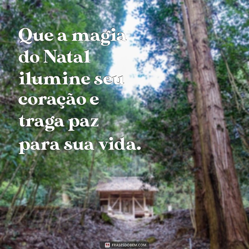 magia do natal mensagem Que a magia do Natal ilumine seu coração e traga paz para sua vida.