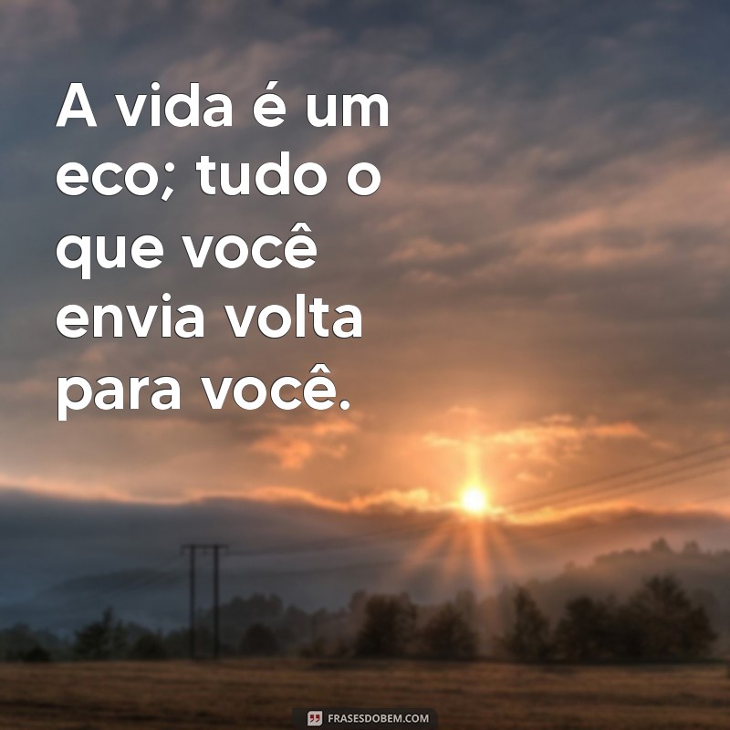 sentido da frases A vida é um eco; tudo o que você envia volta para você.