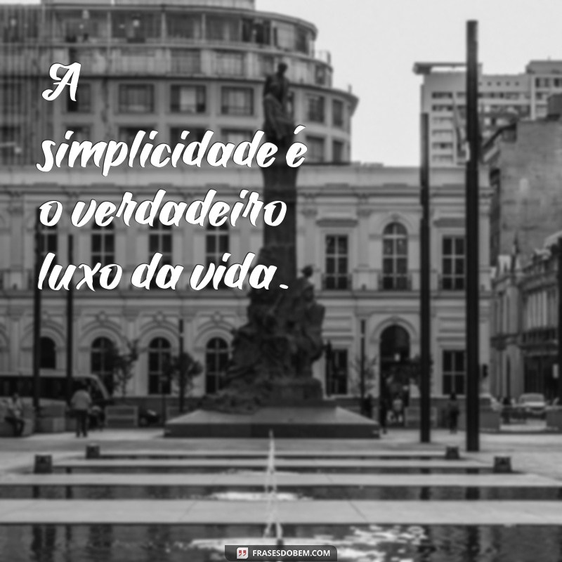 frases sobre coisas simples da vida A simplicidade é o verdadeiro luxo da vida.