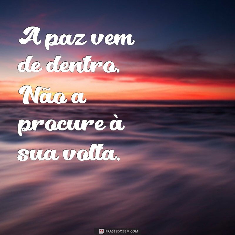 frases budistas curtas A paz vem de dentro. Não a procure à sua volta.