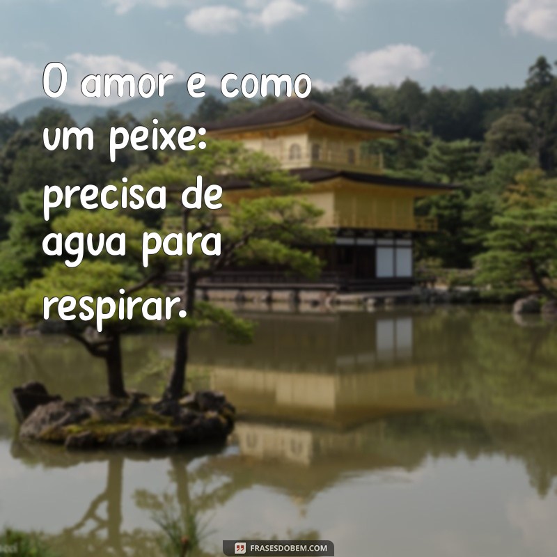 peixes no amor O amor é como um peixe: precisa de água para respirar.