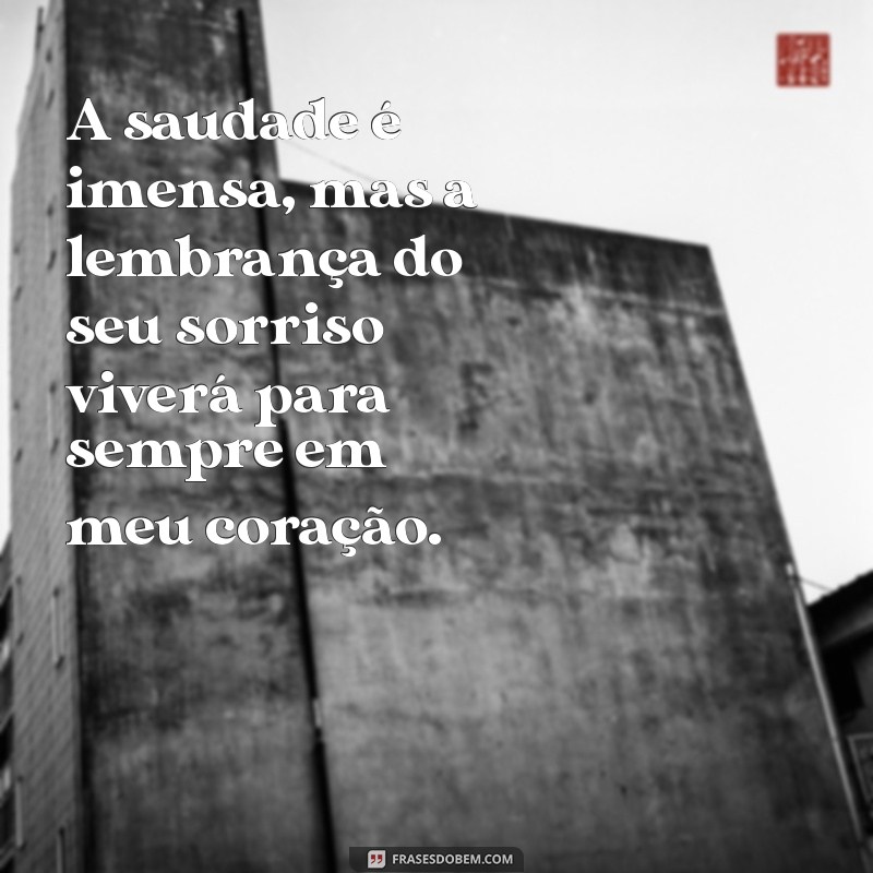 frases luto por uma amiga A saudade é imensa, mas a lembrança do seu sorriso viverá para sempre em meu coração.