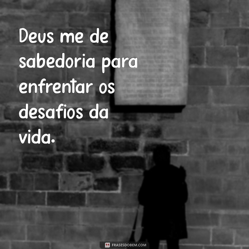 deus me de sabedoria Deus me dê sabedoria para enfrentar os desafios da vida.