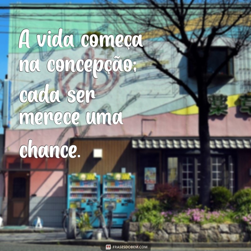 não ao aborto frases A vida começa na concepção; cada ser merece uma chance.