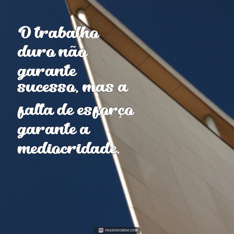 frases desmotivacional trabalho O trabalho duro não garante sucesso, mas a falta de esforço garante a mediocridade.