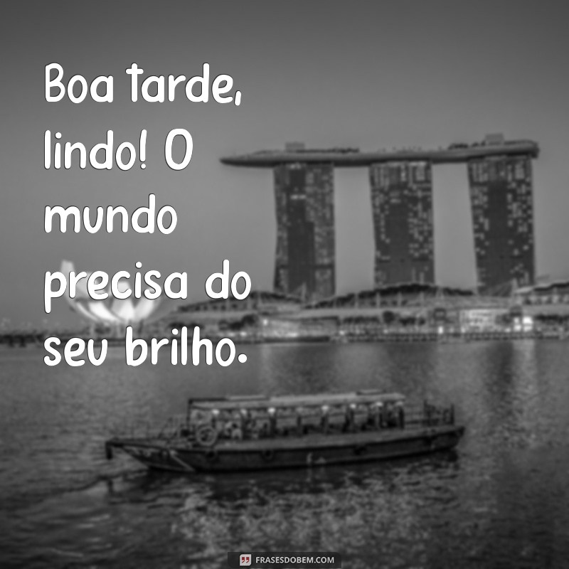 Frases Encantadoras para Desejar uma Boa Tarde Lindo 