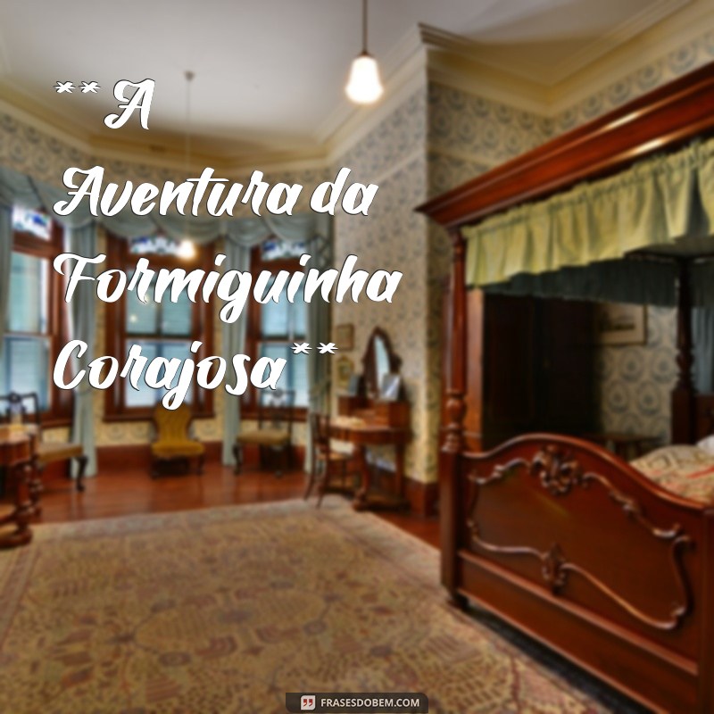 história pra criança **A Aventura da Formiguinha Corajosa**