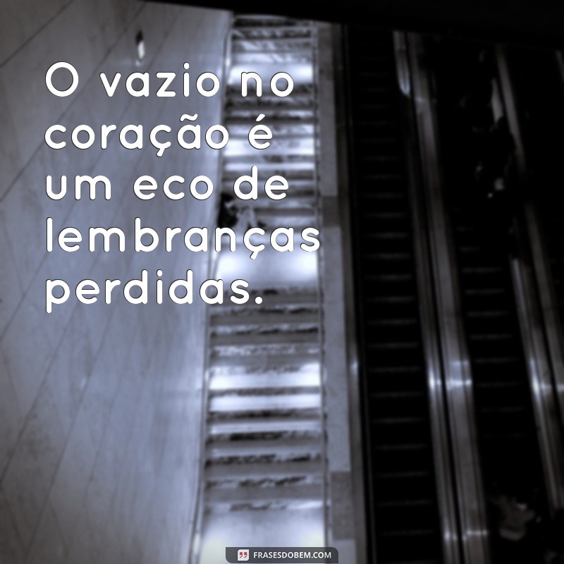 vazio no coração O vazio no coração é um eco de lembranças perdidas.