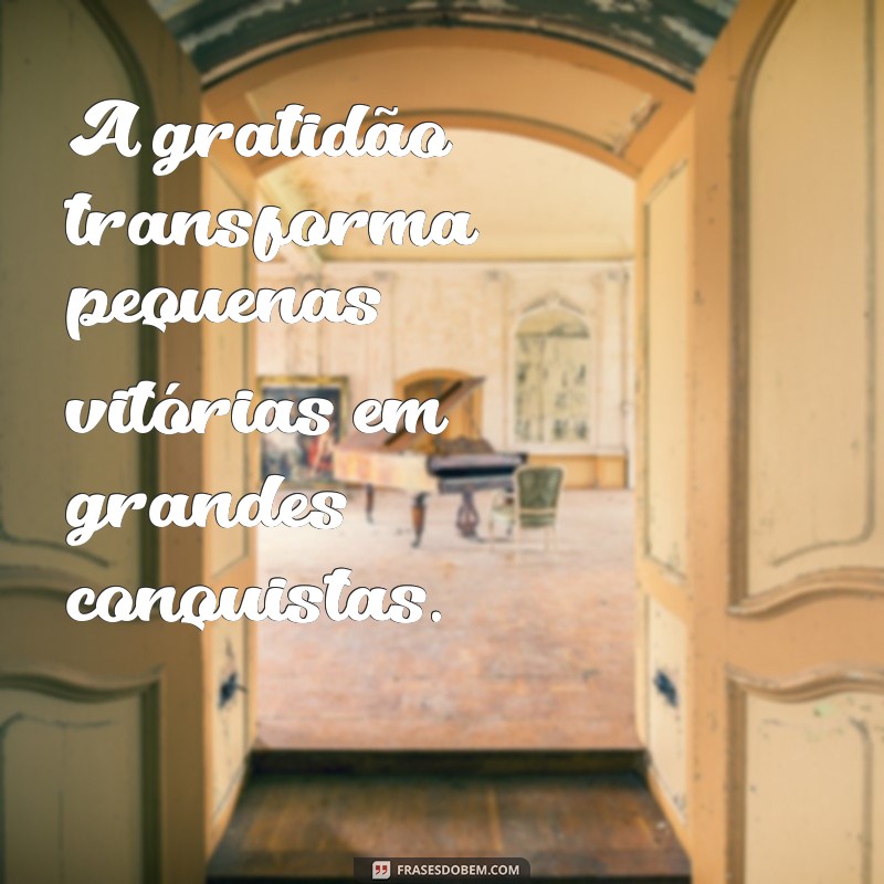 frases seja grato no pouco A gratidão transforma pequenas vitórias em grandes conquistas.