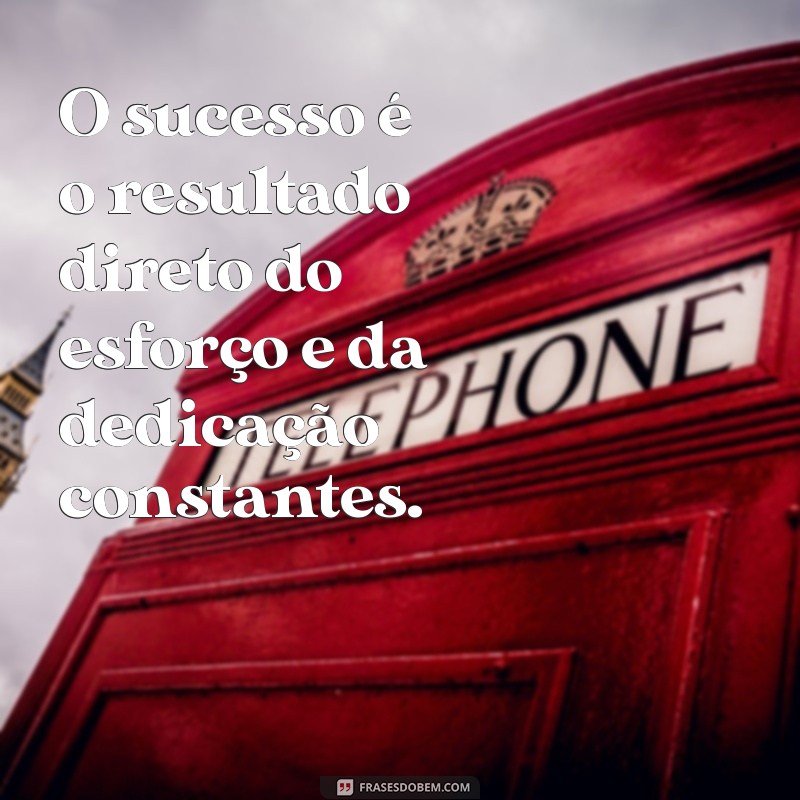 esforço e dedicação O sucesso é o resultado direto do esforço e da dedicação constantes.