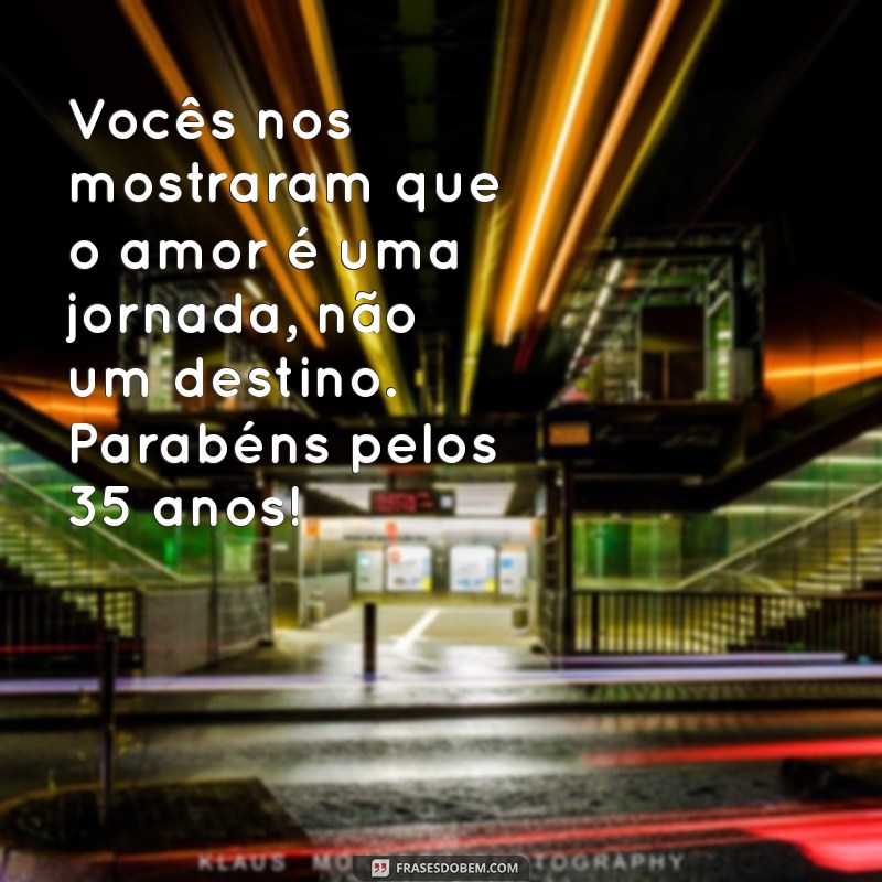 Mensagem Emocionante para Comemorar 35 Anos de Casamento dos Pais 