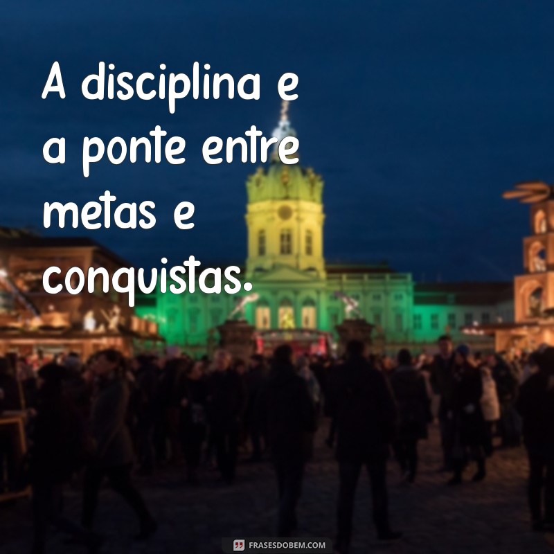 ter disciplina frases A disciplina é a ponte entre metas e conquistas.