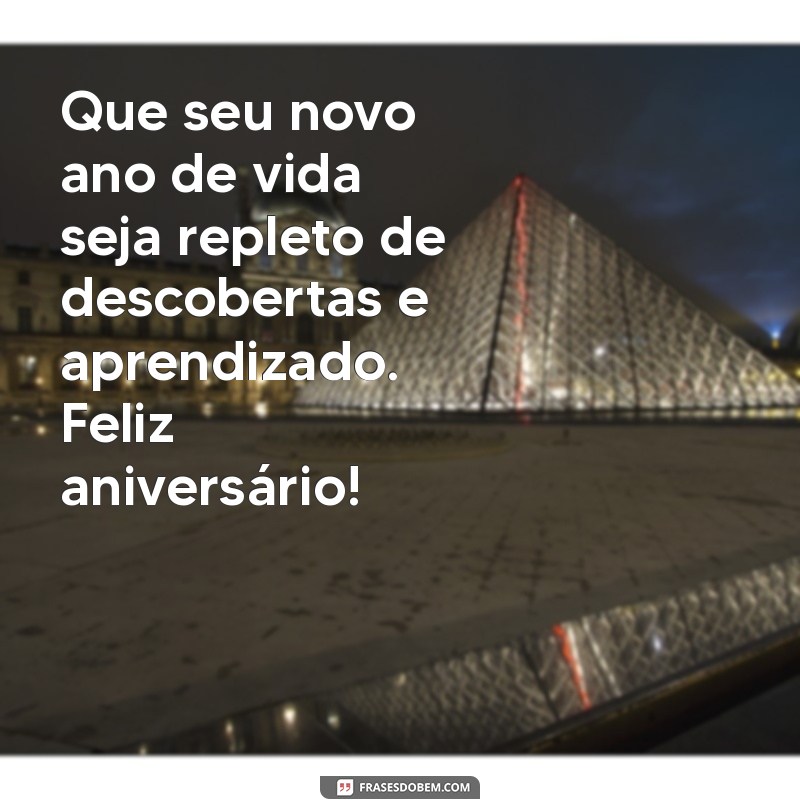 feliz aniversário intelectual Que seu novo ano de vida seja repleto de descobertas e aprendizado. Feliz aniversário!