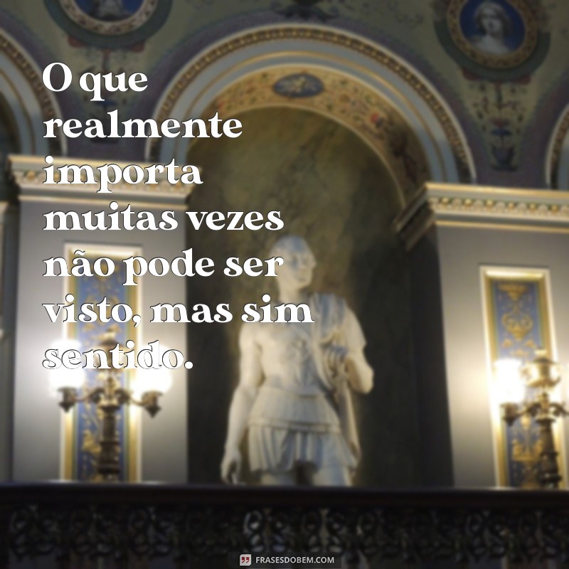 o essencial é invisível aos olhos significado da frases O que realmente importa muitas vezes não pode ser visto, mas sim sentido.