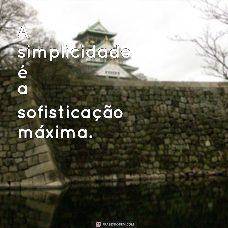 qualidade frases curtas A simplicidade é a sofisticação máxima.