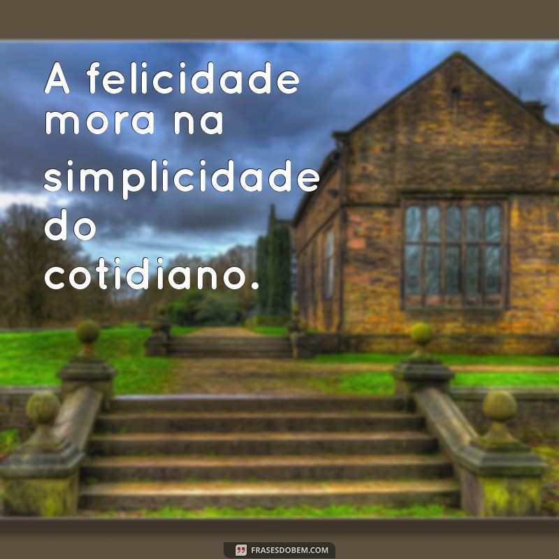 a felicidade está na simplicidade da vida A felicidade mora na simplicidade do cotidiano.