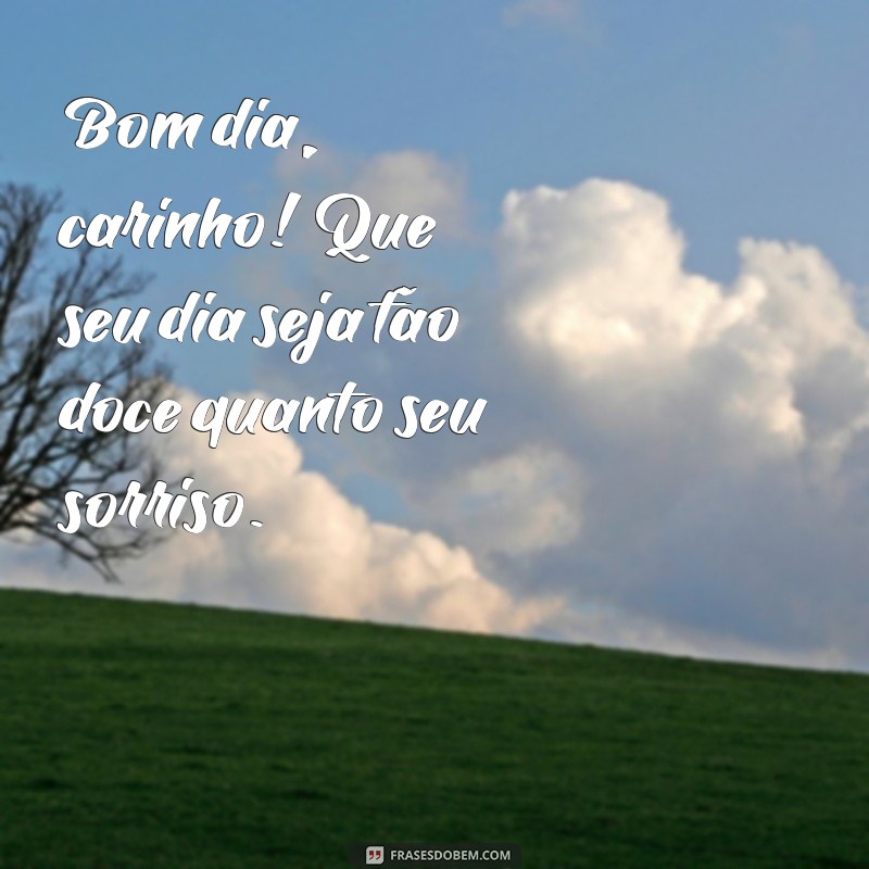 carinho bom dia coração Bom dia, carinho! Que seu dia seja tão doce quanto seu sorriso.