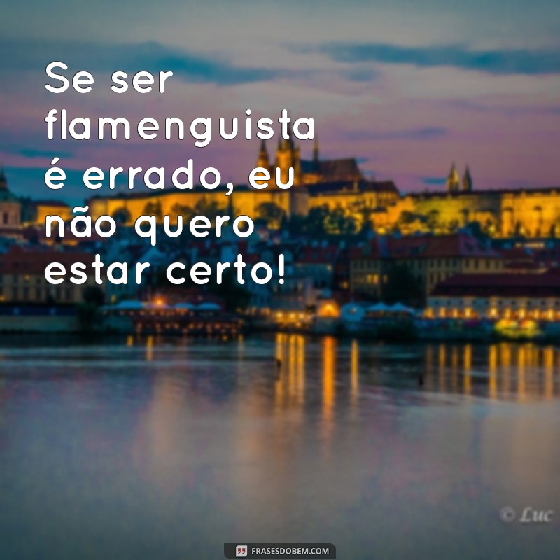 frases do flamengo engraçadas Se ser flamenguista é errado, eu não quero estar certo!