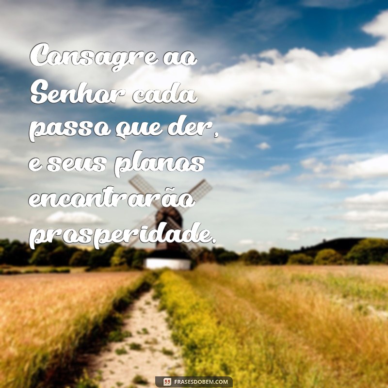 frases consagre ao senhor tudo o que você faz e os seus planos serão bem-sucedidos Consagre ao Senhor cada passo que der, e seus planos encontrarão prosperidade.