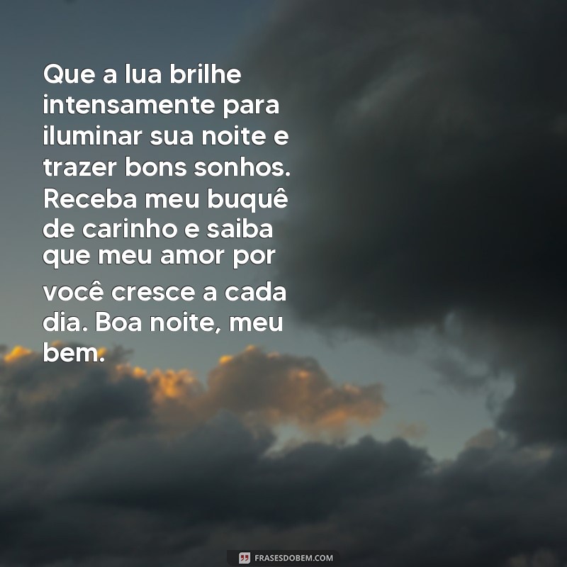 Encante quem ama com as melhores frases de carinho para o buquê de boa noite 