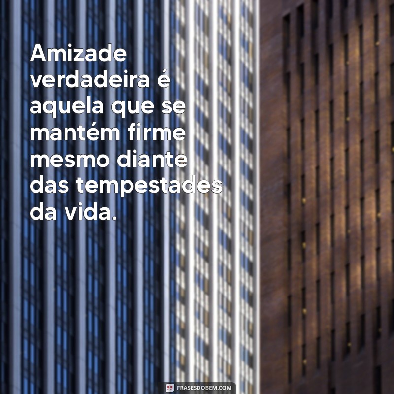 sobre amizade verdadeira Amizade verdadeira é aquela que se mantém firme mesmo diante das tempestades da vida.