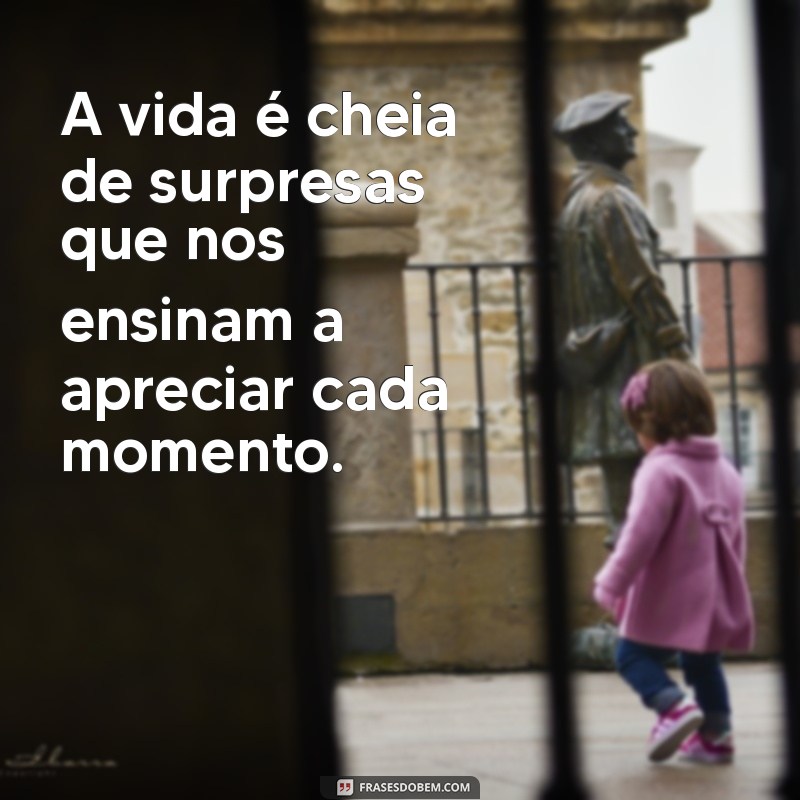 a vida é cheia de surpresas A vida é cheia de surpresas que nos ensinam a apreciar cada momento.