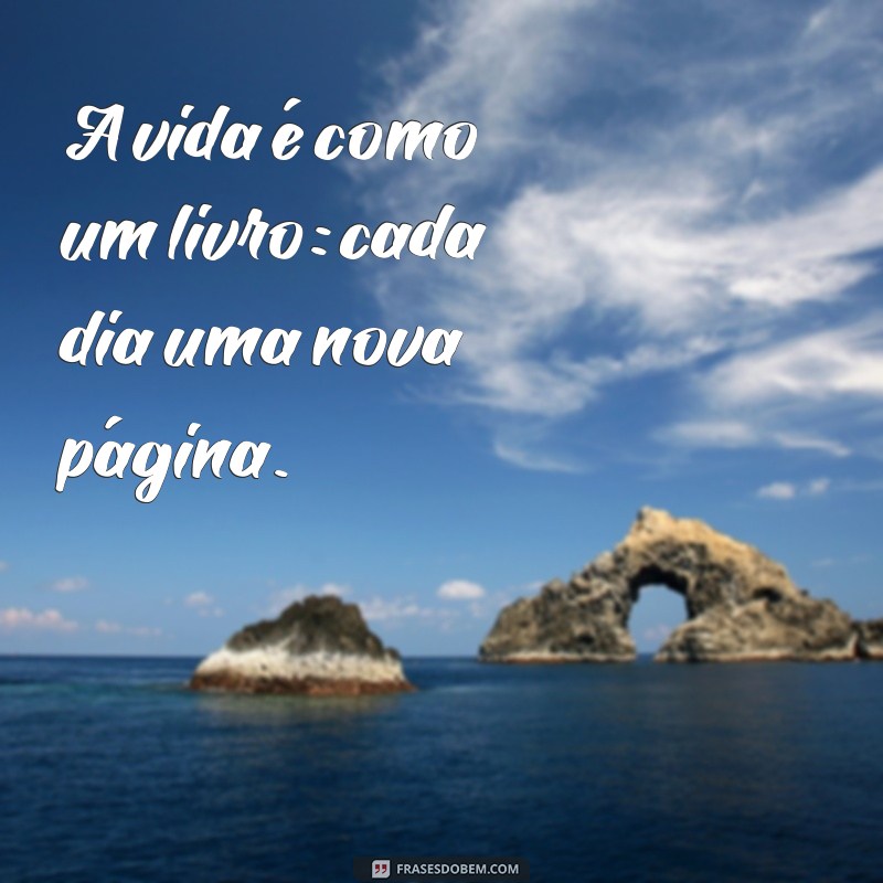 frases sobre a A vida é como um livro: cada dia uma nova página.