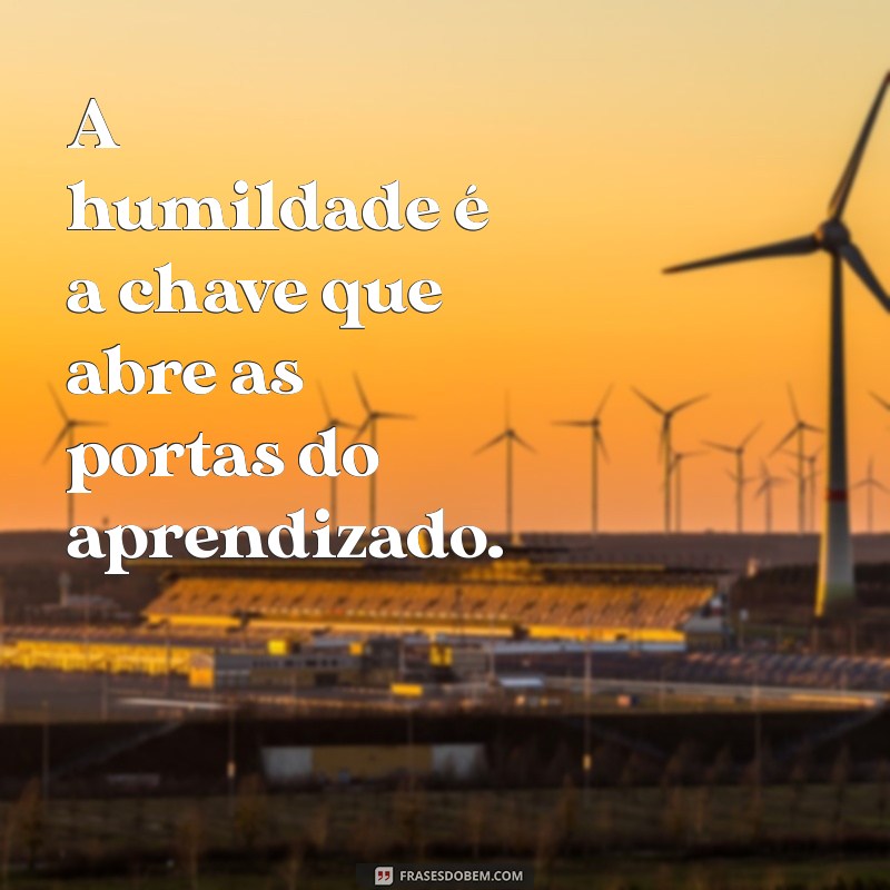 mensagem de ser humilde A humildade é a chave que abre as portas do aprendizado.