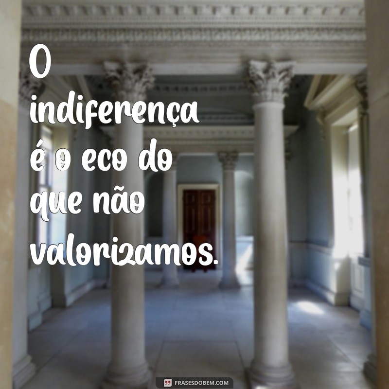 frases sobre falta de interesse O indiferença é o eco do que não valorizamos.