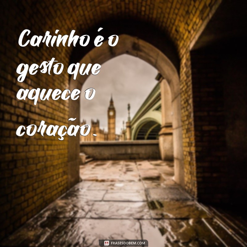 o que significa carinho Carinho é o gesto que aquece o coração.