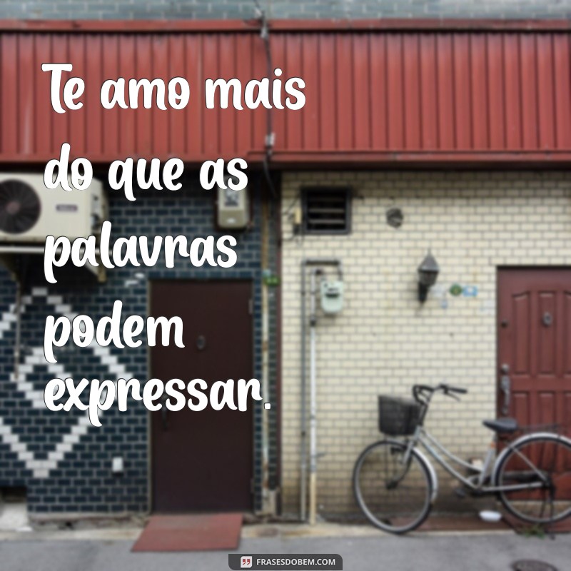 frases amo você Te amo mais do que as palavras podem expressar.