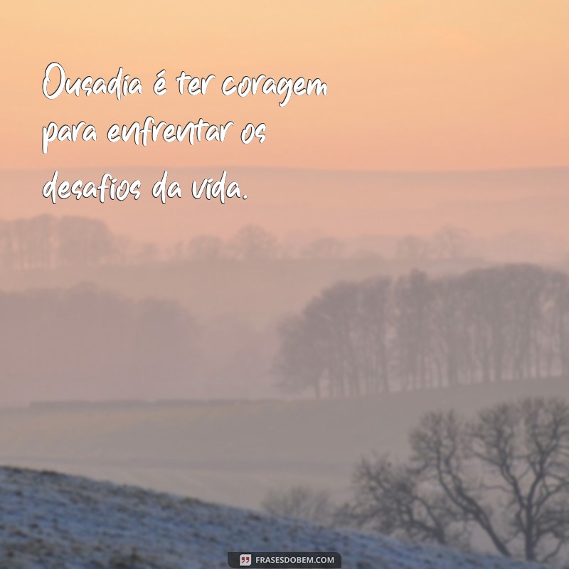 frases ousadia significado Ousadia é ter coragem para enfrentar os desafios da vida.