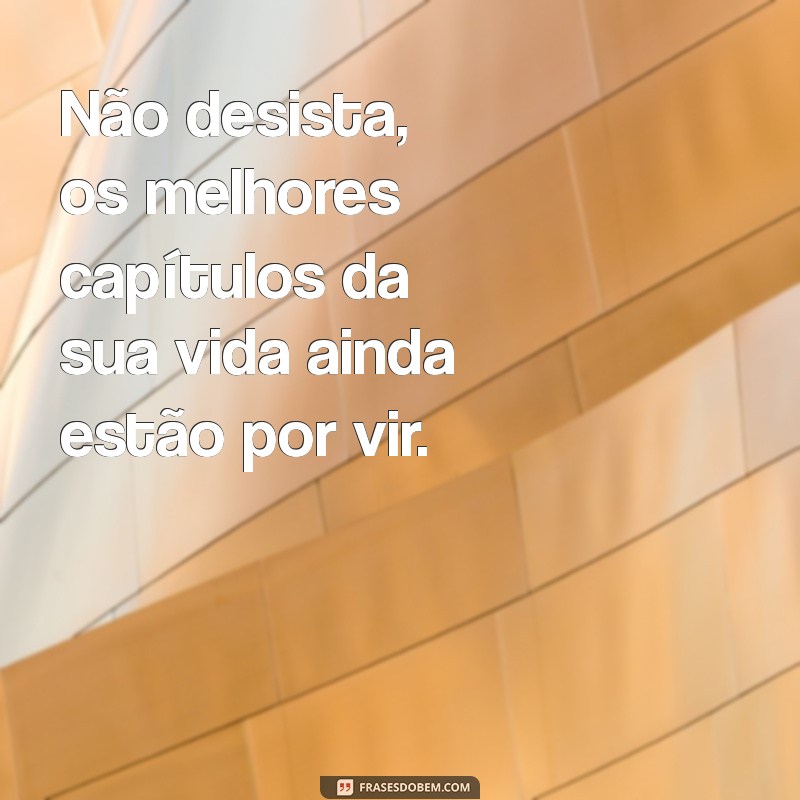 não desista Não desista, os melhores capítulos da sua vida ainda estão por vir.