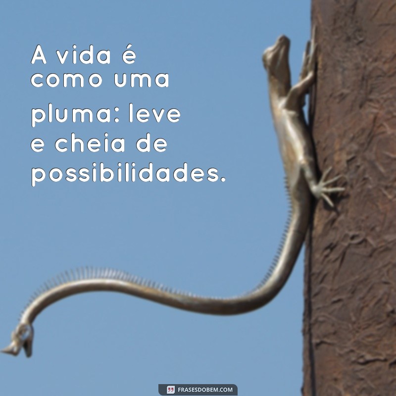 frases leve a vida com leveza A vida é como uma pluma: leve e cheia de possibilidades.