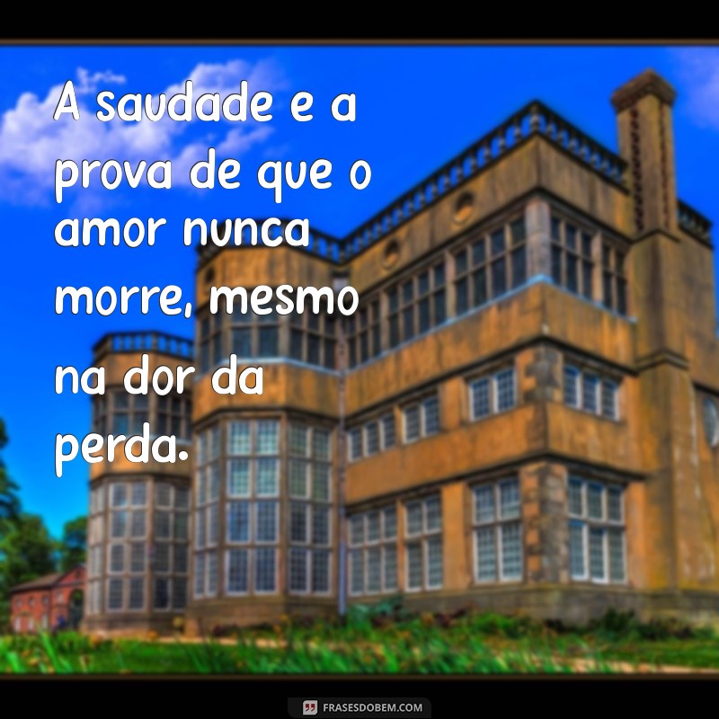 frases luto tio A saudade é a prova de que o amor nunca morre, mesmo na dor da perda.