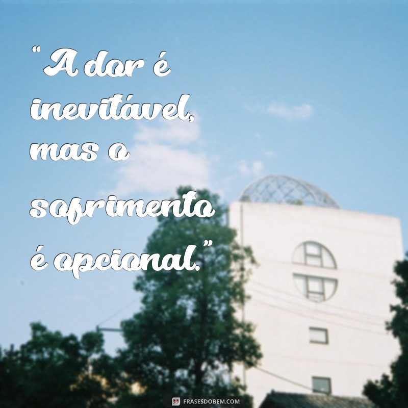 culpa das estrelas frases “A dor é inevitável, mas o sofrimento é opcional.”