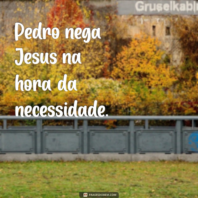 pedro nega a jesus Pedro nega Jesus na hora da necessidade.