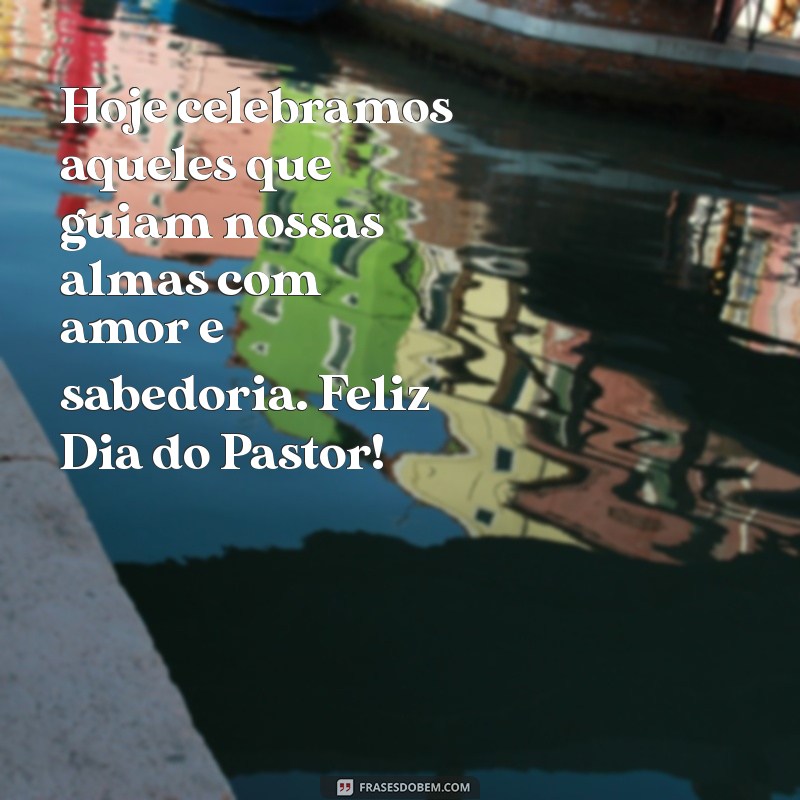 texto para dia do pastor Hoje celebramos aqueles que guiam nossas almas com amor e sabedoria. Feliz Dia do Pastor!