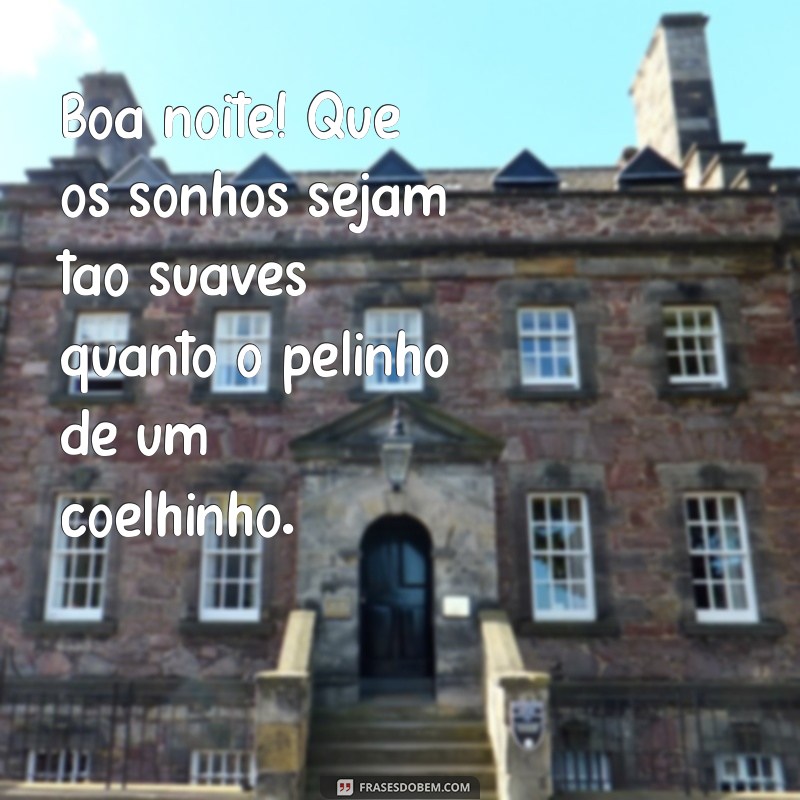 boa noite com animais lindos Boa noite! Que os sonhos sejam tão suaves quanto o pelinho de um coelhinho.