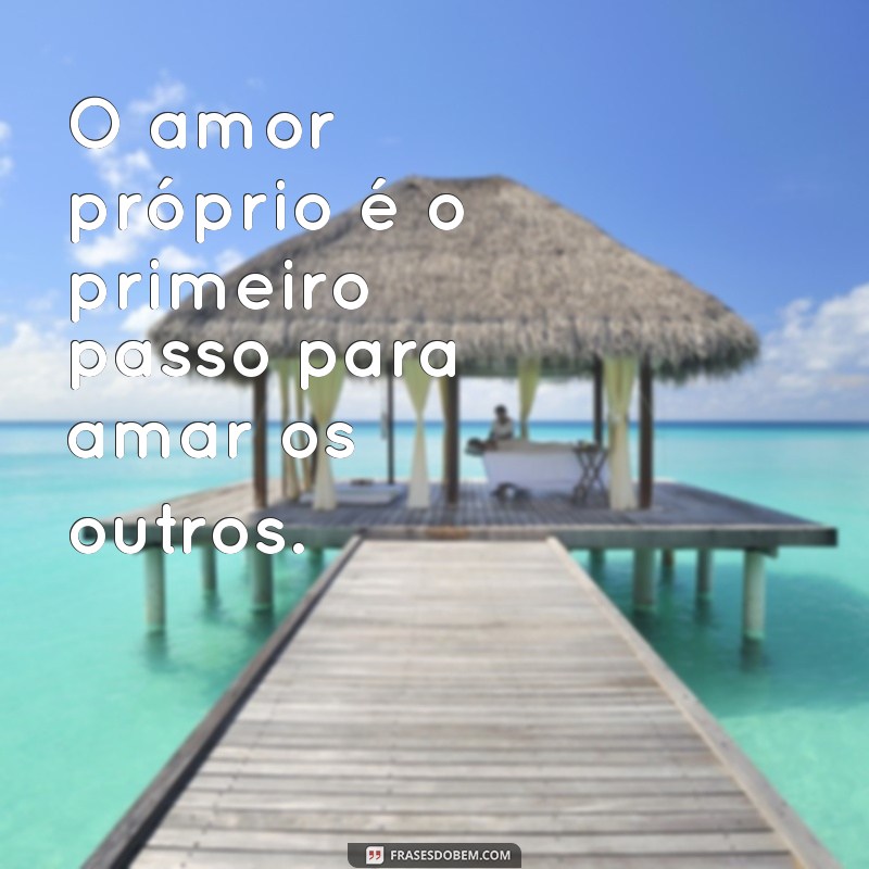 frases de todos os amores o próprio O amor próprio é o primeiro passo para amar os outros.