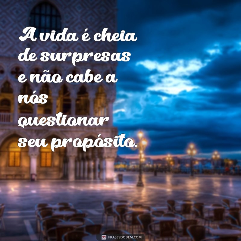 frases do jeito que a vida quer A vida é cheia de surpresas e não cabe a nós questionar seu propósito.