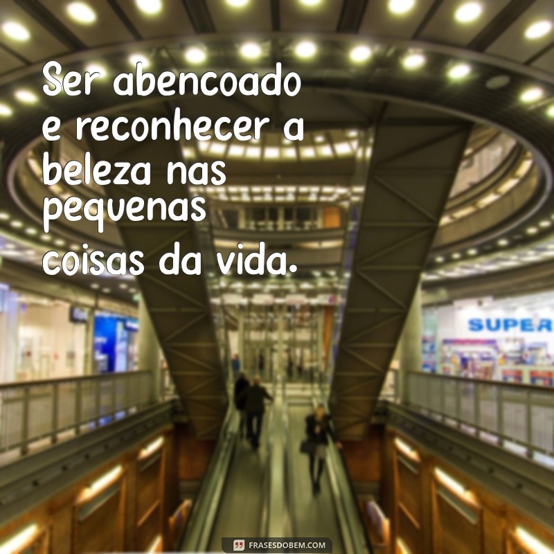 frases abençoado Ser abençoado é reconhecer a beleza nas pequenas coisas da vida.