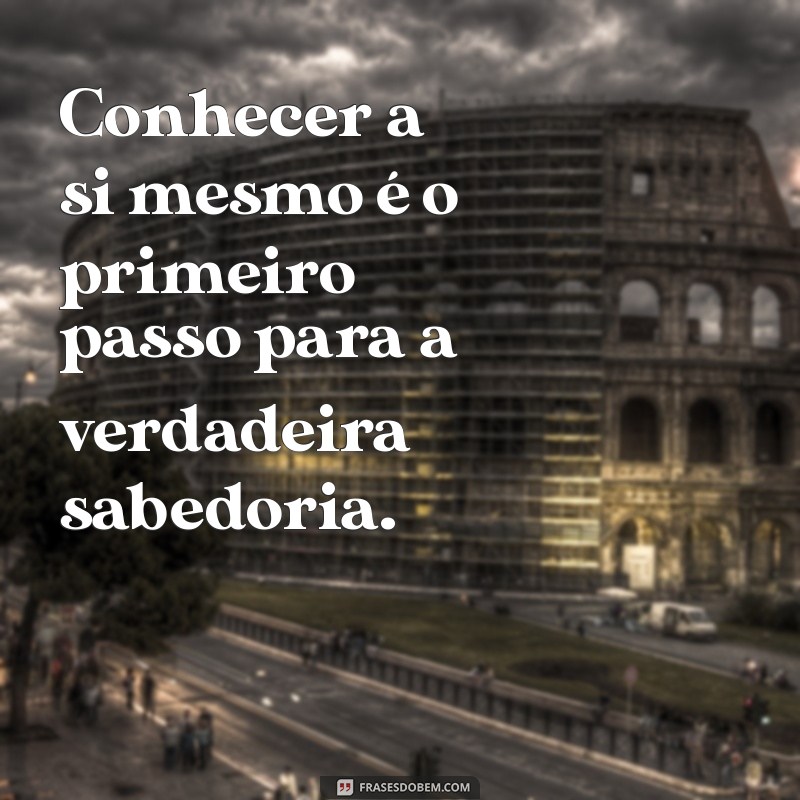 frases socrates Conhecer a si mesmo é o primeiro passo para a verdadeira sabedoria.