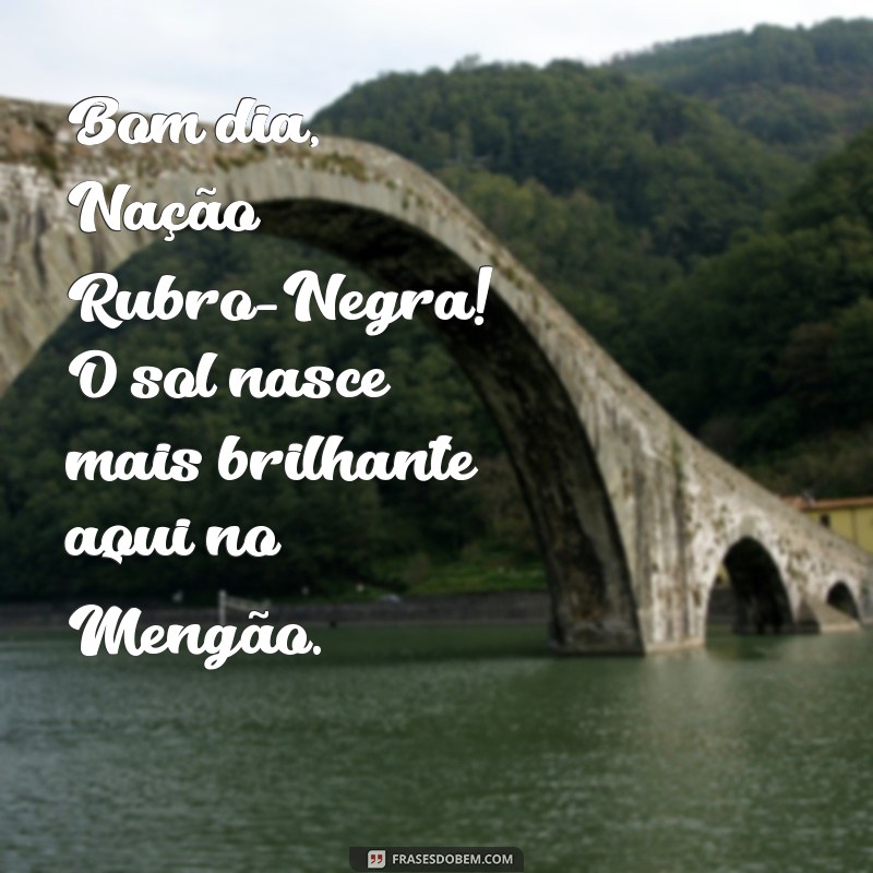 frases bom dia flamengo Bom dia, Nação Rubro-Negra! O sol nasce mais brilhante aqui no Mengão.