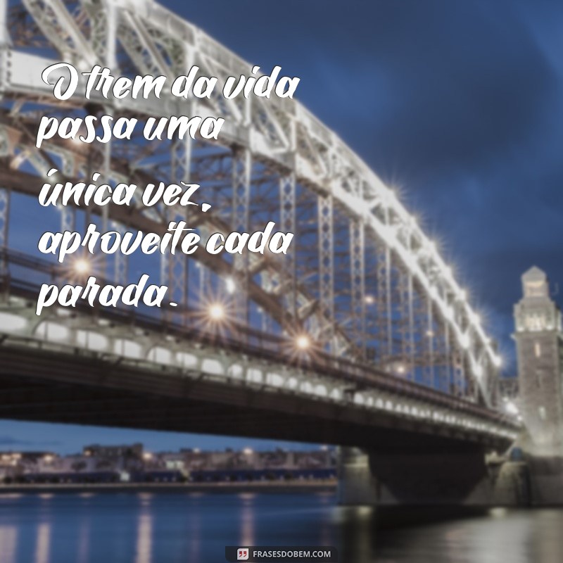 o trem da vida texto O trem da vida passa uma única vez, aproveite cada parada.