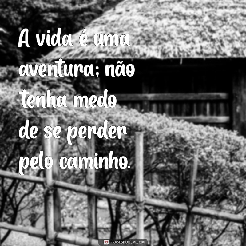 frases para viver a vida A vida é uma aventura; não tenha medo de se perder pelo caminho.