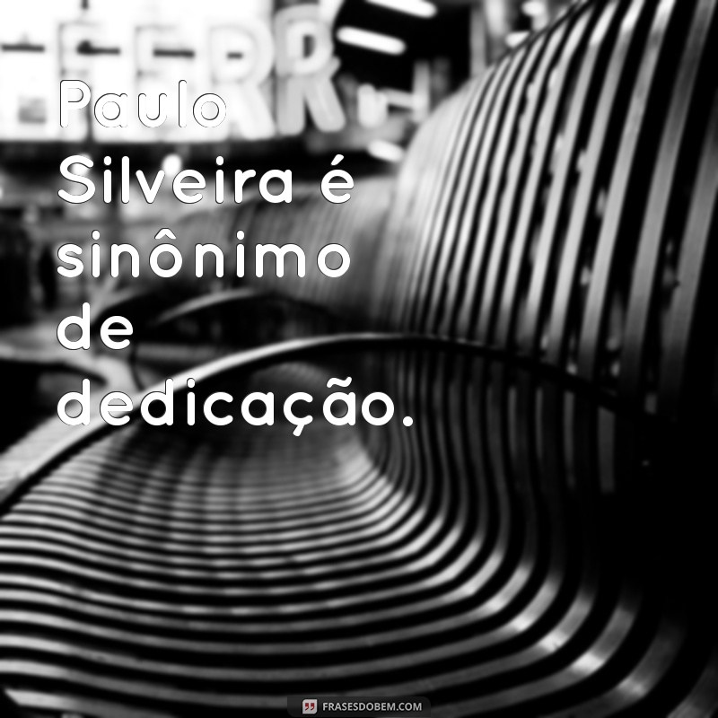 paulo silveira Paulo Silveira é sinônimo de dedicação.