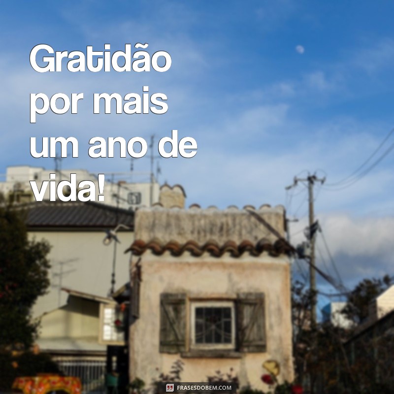 palavra de agradecimento de aniversário Gratidão por mais um ano de vida!