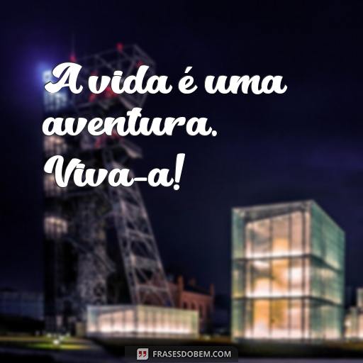  A vida é uma aventura. Viva-a!