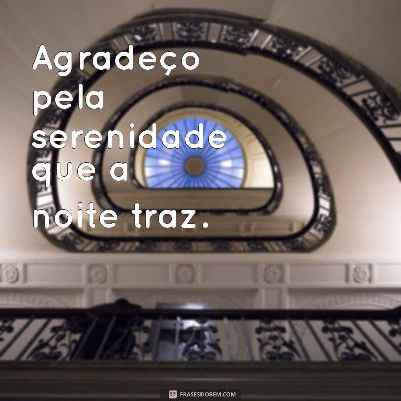 palavra da noite gratidão Agradeço pela serenidade que a noite traz.